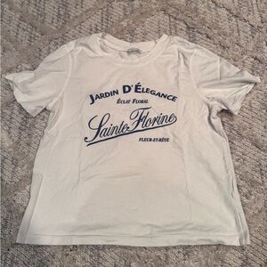 Zara girls Light Gray Logo Tee size small